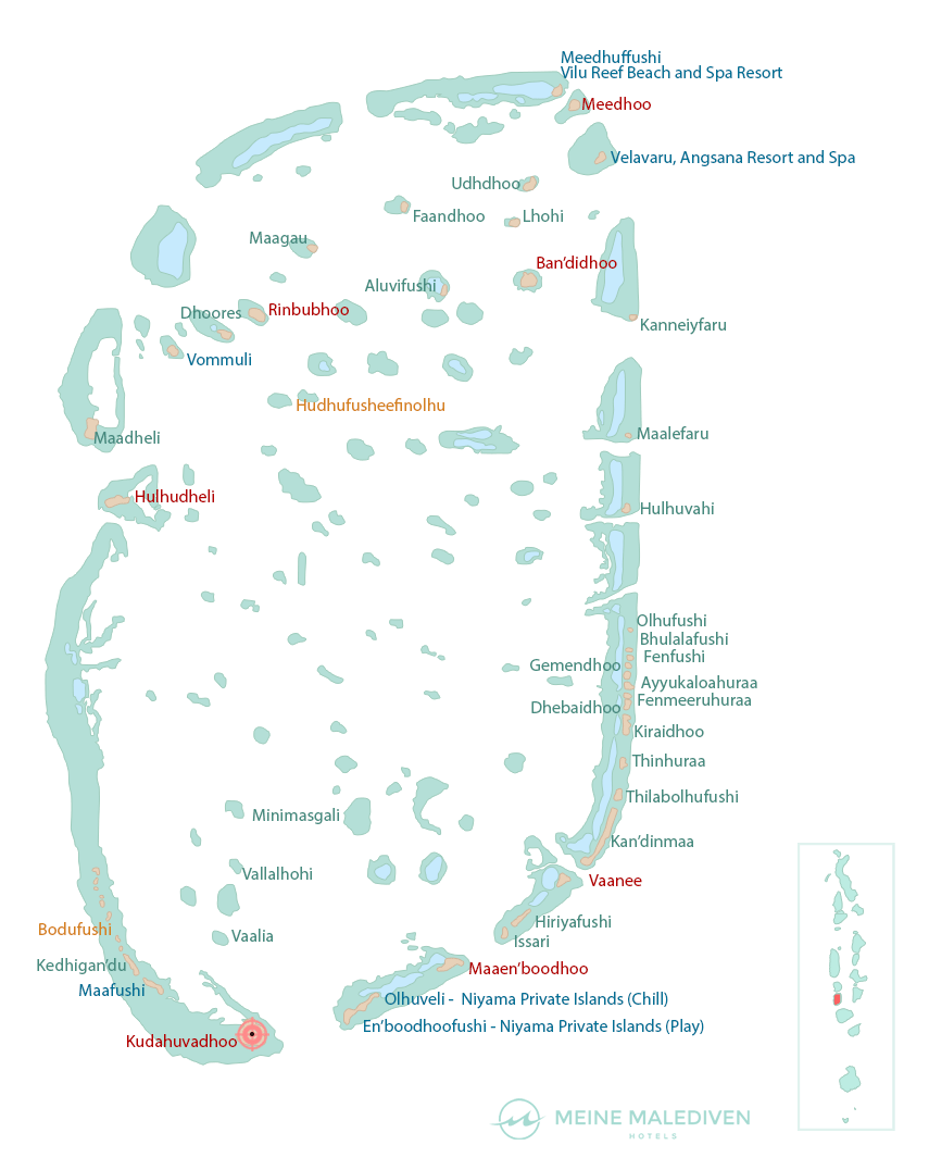 Karte vom Dhaalu Atoll