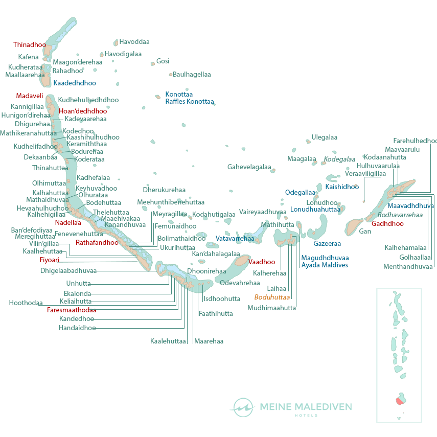 Karte vom Gaafu Dhaalu Atoll