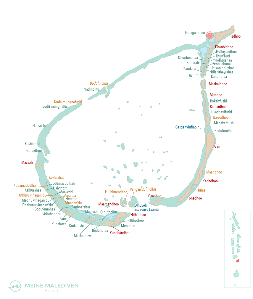 Karte vom Laamu Atoll
