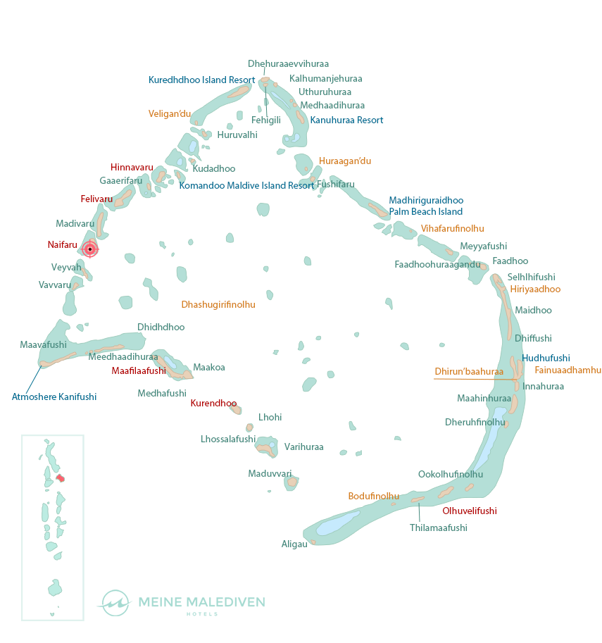 Karte vom Lhaviyani Atoll