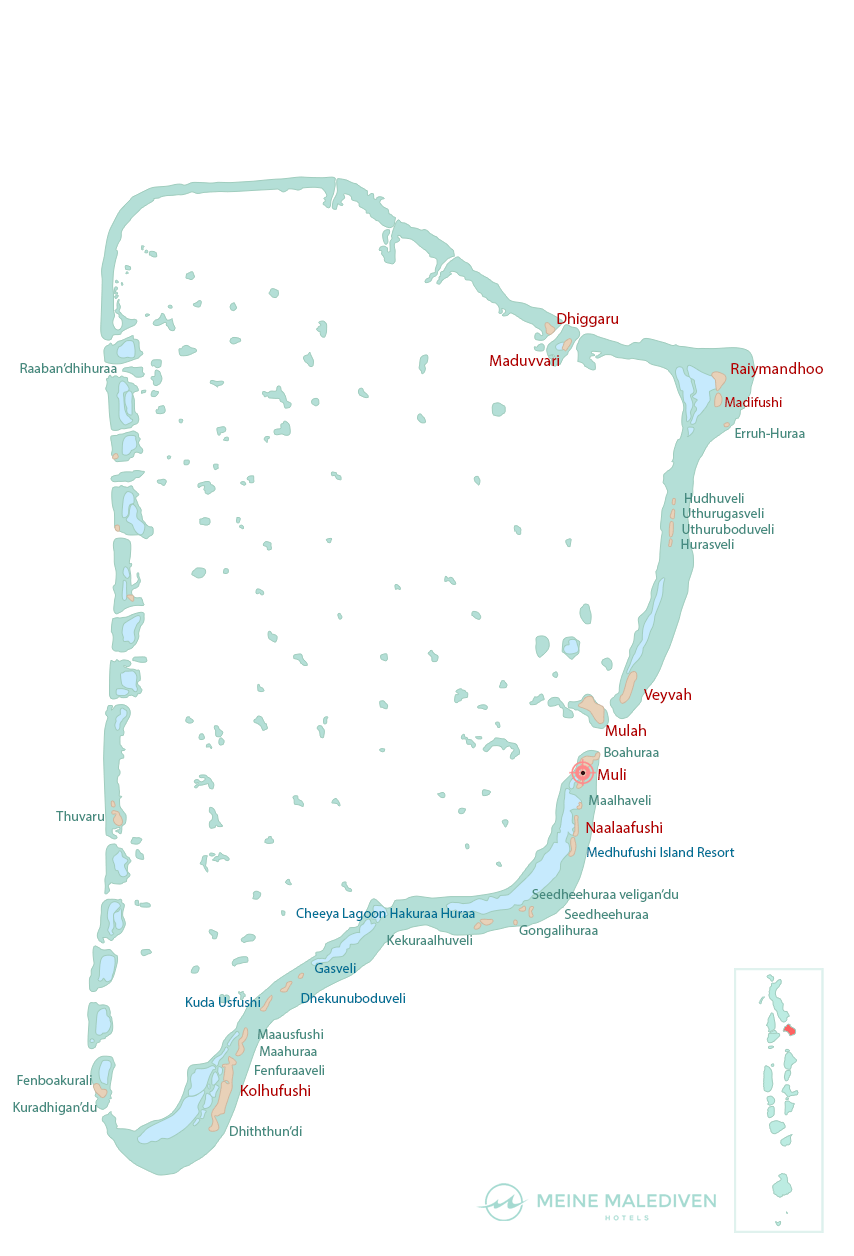 Karte vom Meemu Atoll