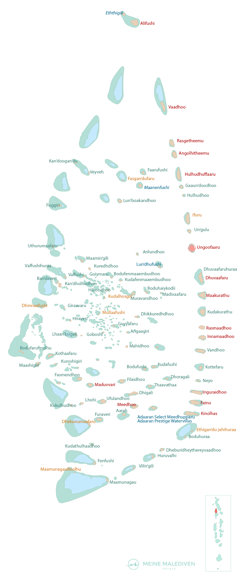 Karte vom Raa Atoll