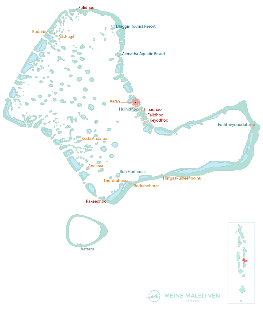 Karte vom Vaavu Atoll